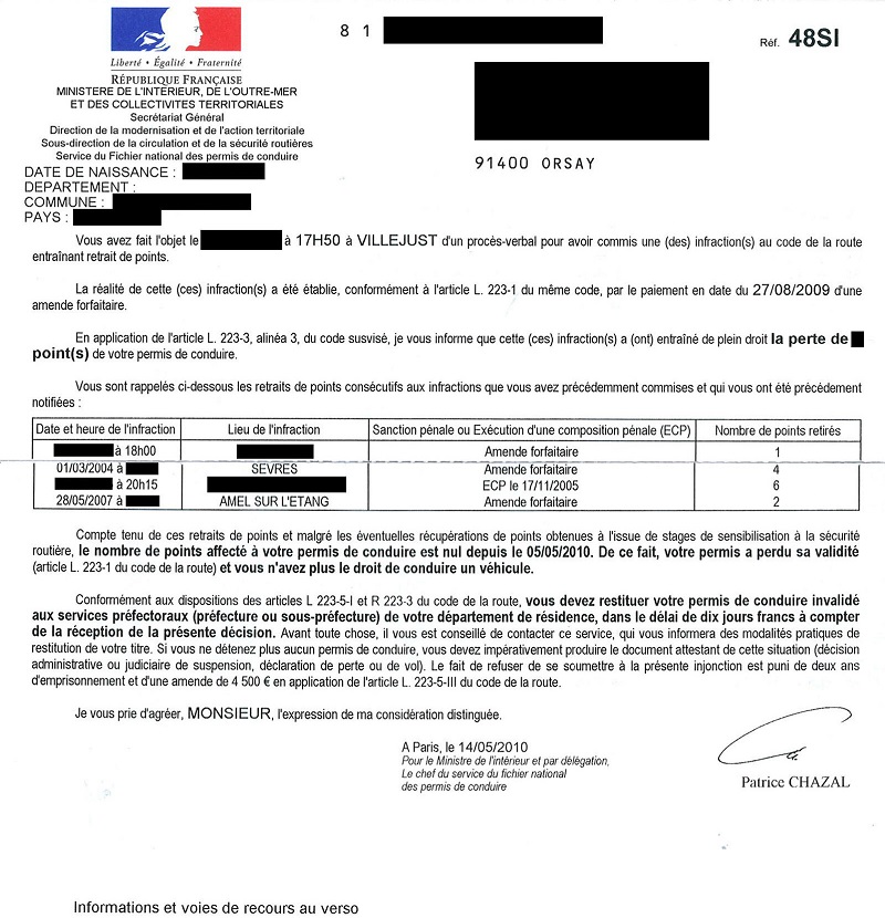 duplicata lettre 44 permis de conduire